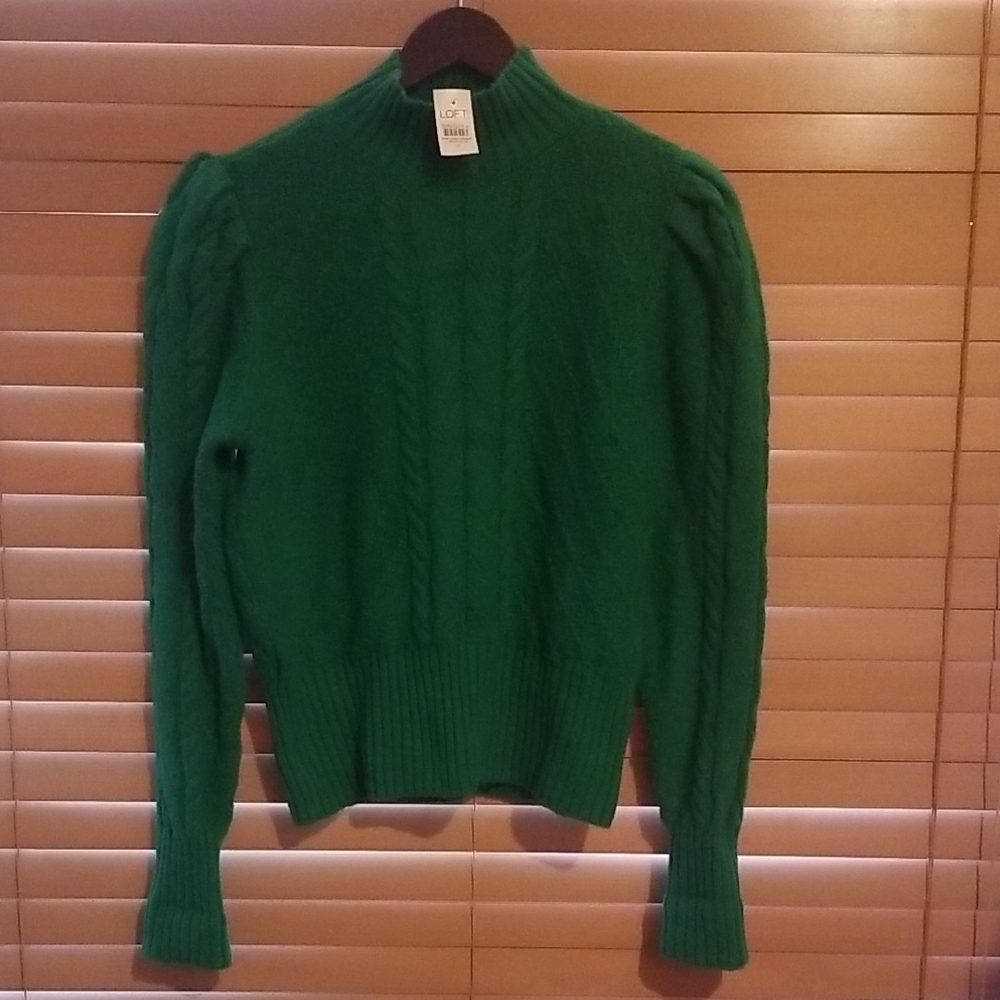 LOFT Green Cable Knit Women's Sweater